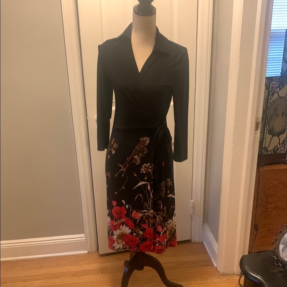The Limited Black and Red Floral Dress